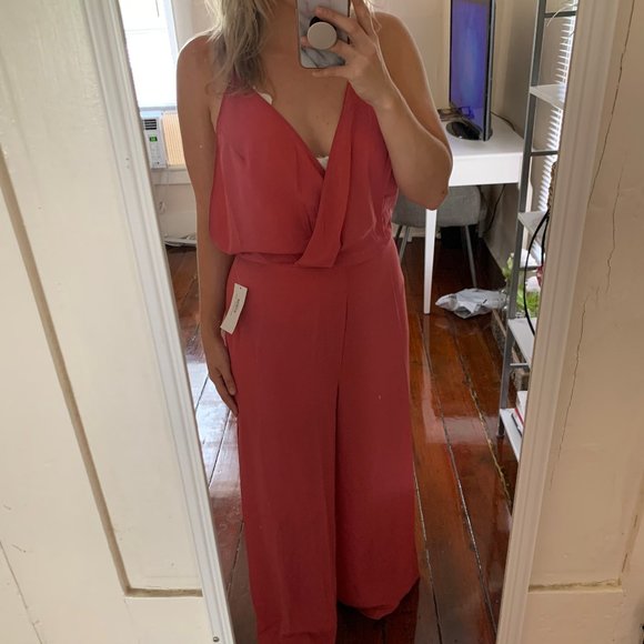Shellsea Rose Colored Wide Leg Jumpsuit - Picture 2 of 6
